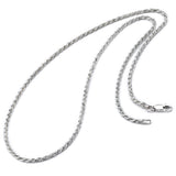 Men's 2.3MM Sterling Silver 925 Italian Rope Necklace Chain 16" 18" 20" 22" 24" 30"