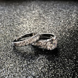 Women's Sterling Silver 925 Engagement Bridal Ring Set Cubic Zirconia 1.5ct 8MM