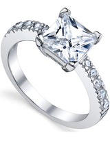 Women's 1.25 Carat Princess Cut Cubic Zirconia Sterling Silver 925 Engagement Wedding Ring Sizes 4-11