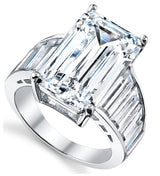 Women's Angelina Jolie Sterling Silver Engagement Wedding Ring Emerald Cut Cubic Zirconia 10 x 16 MM CZ