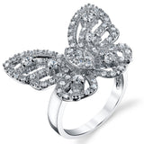 Women's Sterling Silver 925 Mariah Carey Butterfly Ring Cubic Zirconia