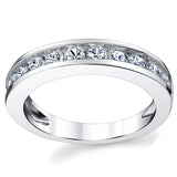 Sterling Silver Men's Wedding Band Engagement Ring With Round Cut Cubic Zirconia 4MM Sizes 7 to 13