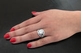 Women's 3Pc Sterling Silver Engagement Ring Bands Bridal set 2 Carat Princess-Cut Cubic Zirconia