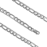 8MM Solid Men's Stainless Steel Figaro Chain Necklace 24"