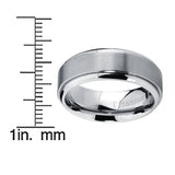 8MM High Polish, Matte Finish Men's Titanium Ring Wedding Band Sizes 7 to 15