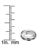 8MM Dome Titanium Men's Ring Band with Braided Silver Inlay, Comfort Fit, High Polish