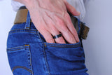 Men's Duo Black and Rose Gold Tone Titanium Wedding Band Ring Black Cubic Zirconia