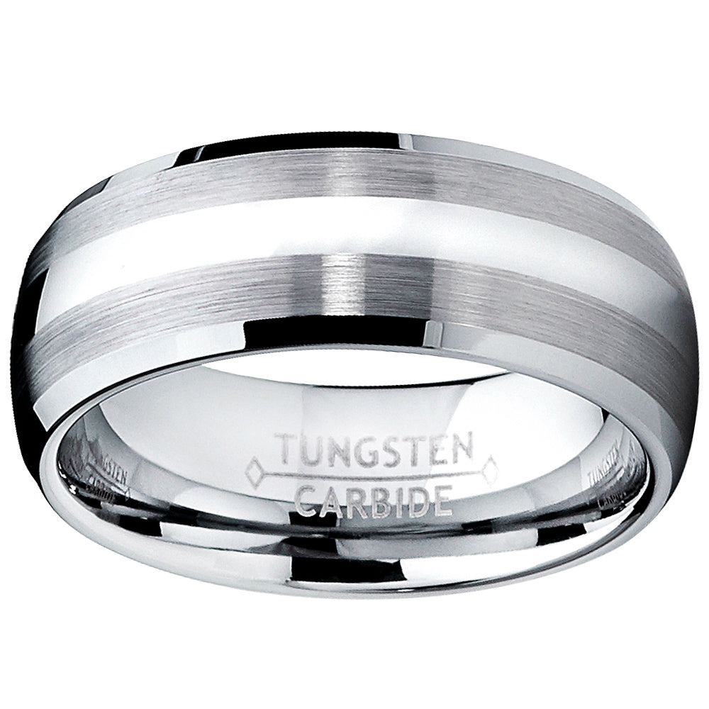 8MM Dome Men's Tungsten Carbide Ring Wedding Band sizes 5 to 15