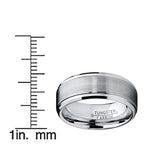 Men's Tungsten Ring Wedding Band Raised Brushed Finish 9MM Sizes 6 to 15