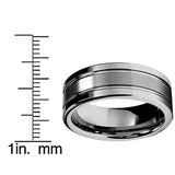 8MM High Polish / Matte Finish Men's Tungsten Ring Wedding Band Sizes 8 to 12