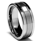 8MM High Polish / Matte Finish Men's Tungsten Ring Wedding Band Sizes 8 to 12