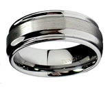8MM High Polish / Matte Finish Men's Tungsten Ring Wedding Band Sizes 7 to 12
