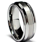 8MM High Polish / Matte Finish Men's Tungsten Ring Wedding Band Sizes 7 to 12
