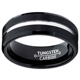 8MM Two Tone  High Polish / Matte Finish Men's Tungsten Ring Wedding Band Sizes 6 to 15