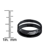 8MM Two Tone  High Polish / Matte Finish Men's Tungsten Ring Wedding Band Sizes 6 to 15