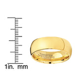 Men's 7MM 18K Goldtone Plated Dome Tungsten Ring Wedding Band Sizes 6 to 13