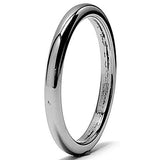 Men's 2MM Unisex Dome High Polish Tungsten Ring Wedding Band Sizes 4 to 15