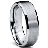 Men's 6MM High Polish / Matte Finish Tungsten Ring, Bands Sizes 5 to 13