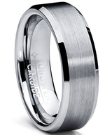 Men's 6MM High Polish / Matte Finish Tungsten Ring, Bands Sizes 5 to 13