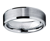 Men's 6MM High Polish / Matte Finish Tungsten Ring, Bands Sizes 5 to 13