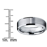 Men's 6MM High Polish / Matte Finish Tungsten Ring, Bands Sizes 5 to 13