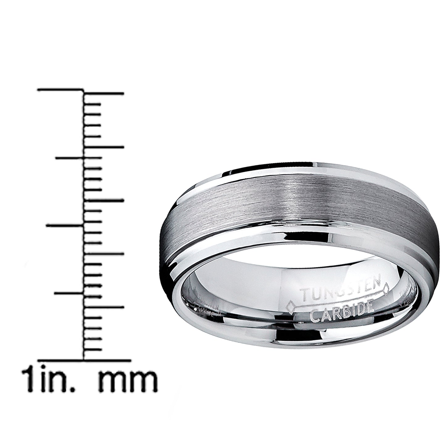 7MM High Polish / Matte Finish Men's Tungsten Ring Wedding Band Sizes 5 to 15