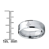 8MM FREEMASON MASONIC Tungsten Carbide Ring Men's Bands Sizes 7 to 15