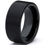 9MM Men's Black Brushed Tungsten Carbide Ring Wedding Band Sizes 6 to 15