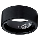 9MM Men's Black Brushed Tungsten Carbide Ring Wedding Band Sizes 6 to 15