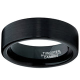 Tungsten Carbide Men's Black Unisex Wedding Band Ring 7MM Sizes 5 to 15