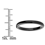 Tungsten Carbide Black Men's Wedding Band Ring 2MM Sizes 5 to 15