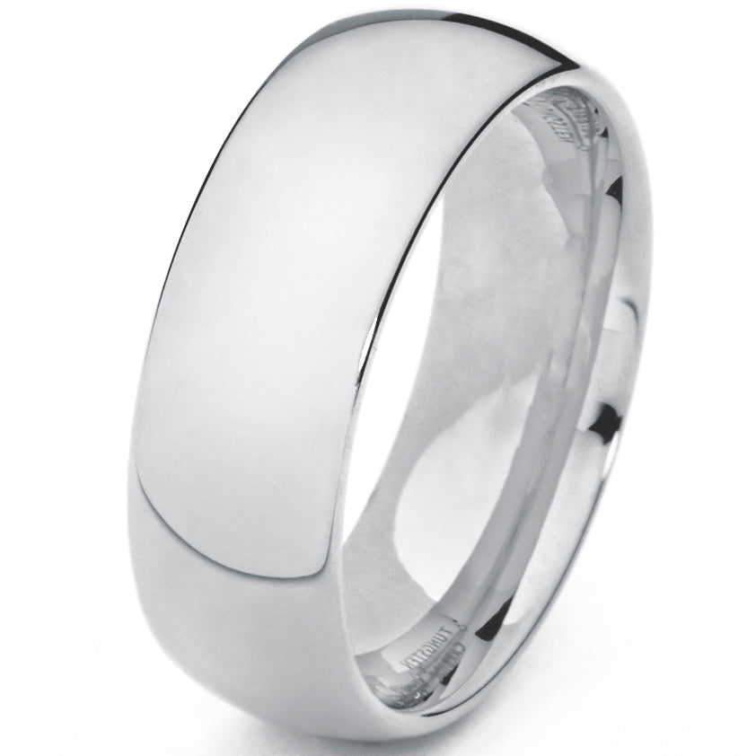 7MM Classic Dome Men's Tungsten Carbide Wedding Band sizes 5 to 15