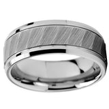 Men's Carved Tungsten Carbide Flat Top Comfort Fit Wedding Band Ring (9 MM) Sizes 8 to 13