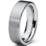 Tungsten Carbide Men's Brushed Wedding Band Ring Comfort Fit 6MM Sizes 5 to 15