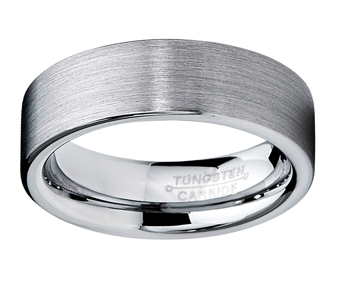 Tungsten Carbide Men's Brushed Wedding Band Ring Comfort Fit 6MM Sizes 5 to 15