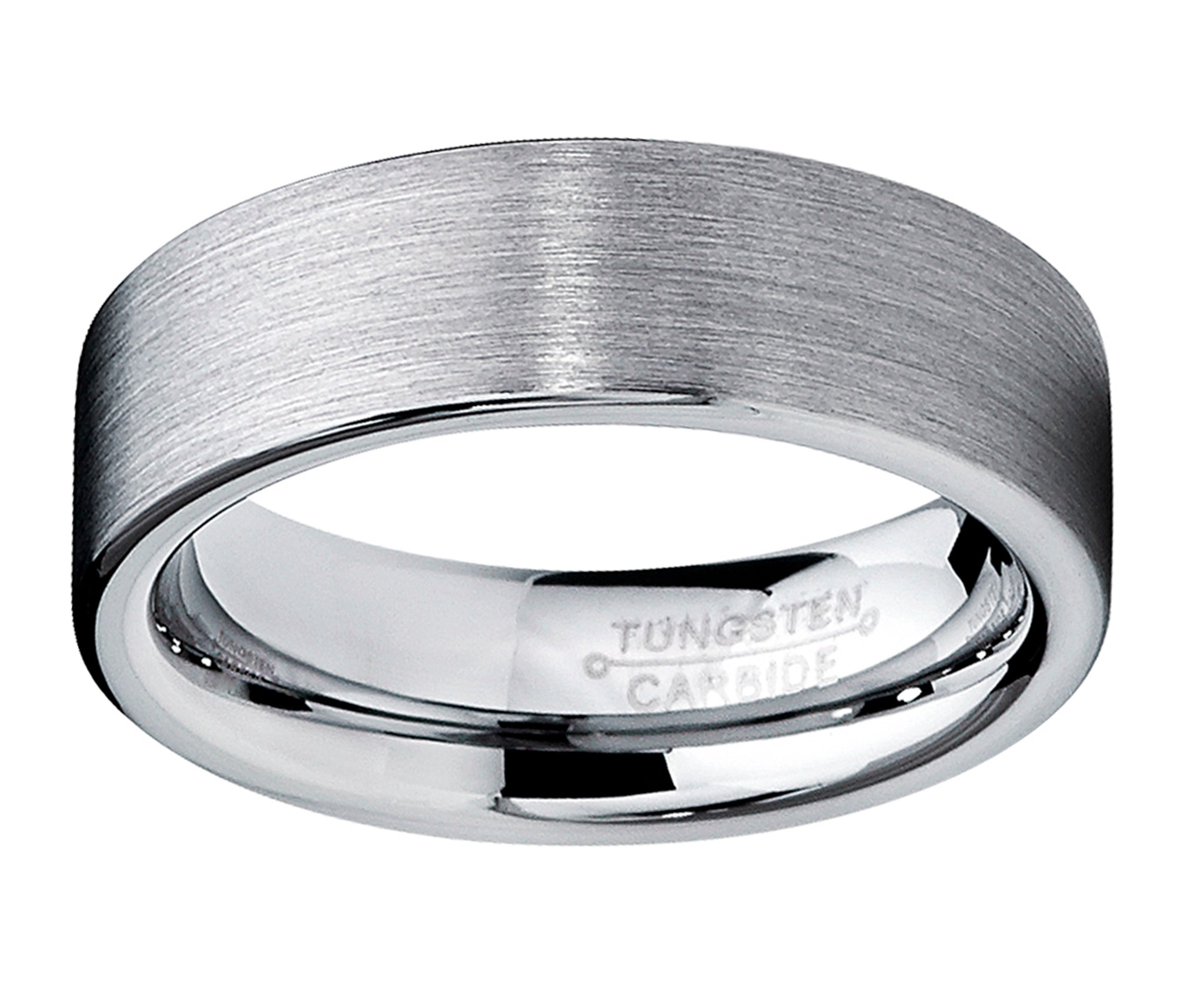 Tungsten Carbide Men's Brushed Wedding Band Ring Comfort Fit 6MM Sizes 5 to 15