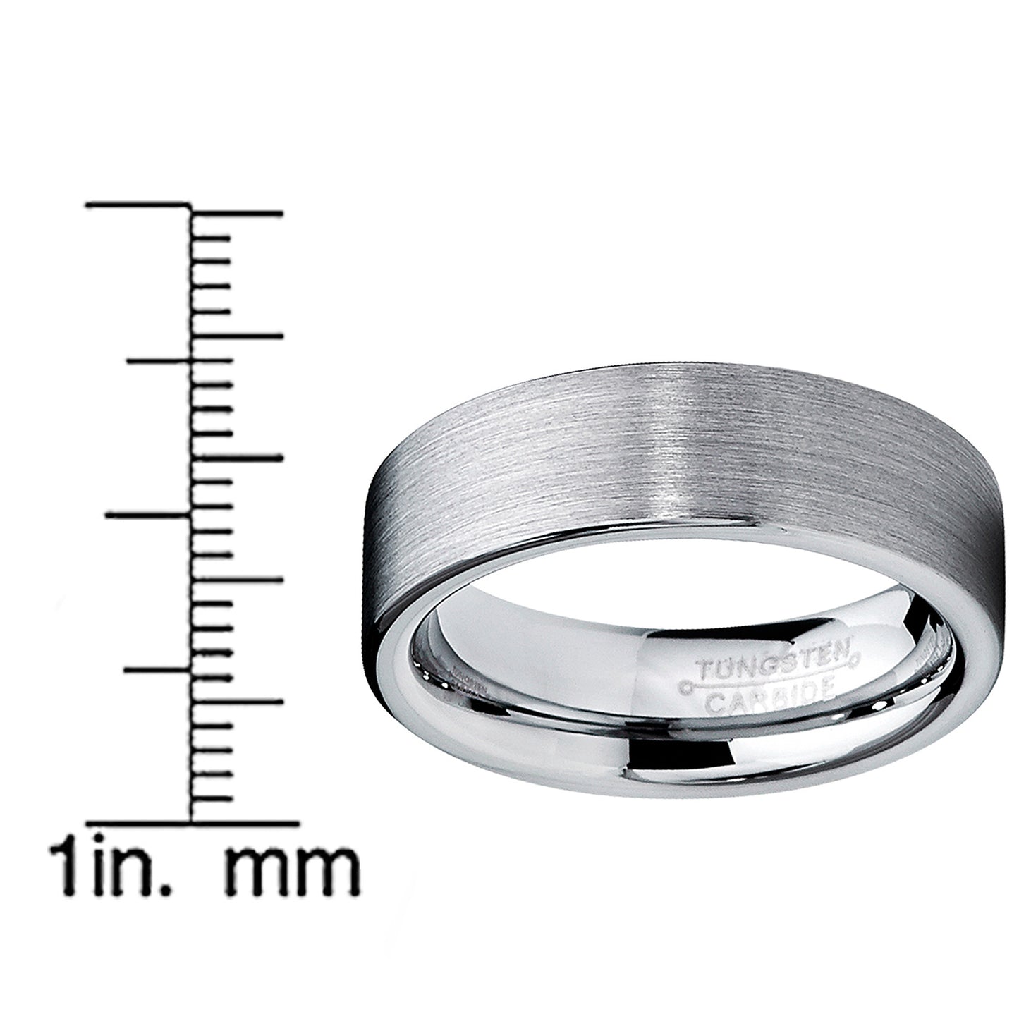 Tungsten Carbide Men's Brushed Wedding Band Ring Comfort Fit 6MM Sizes 5 to 15