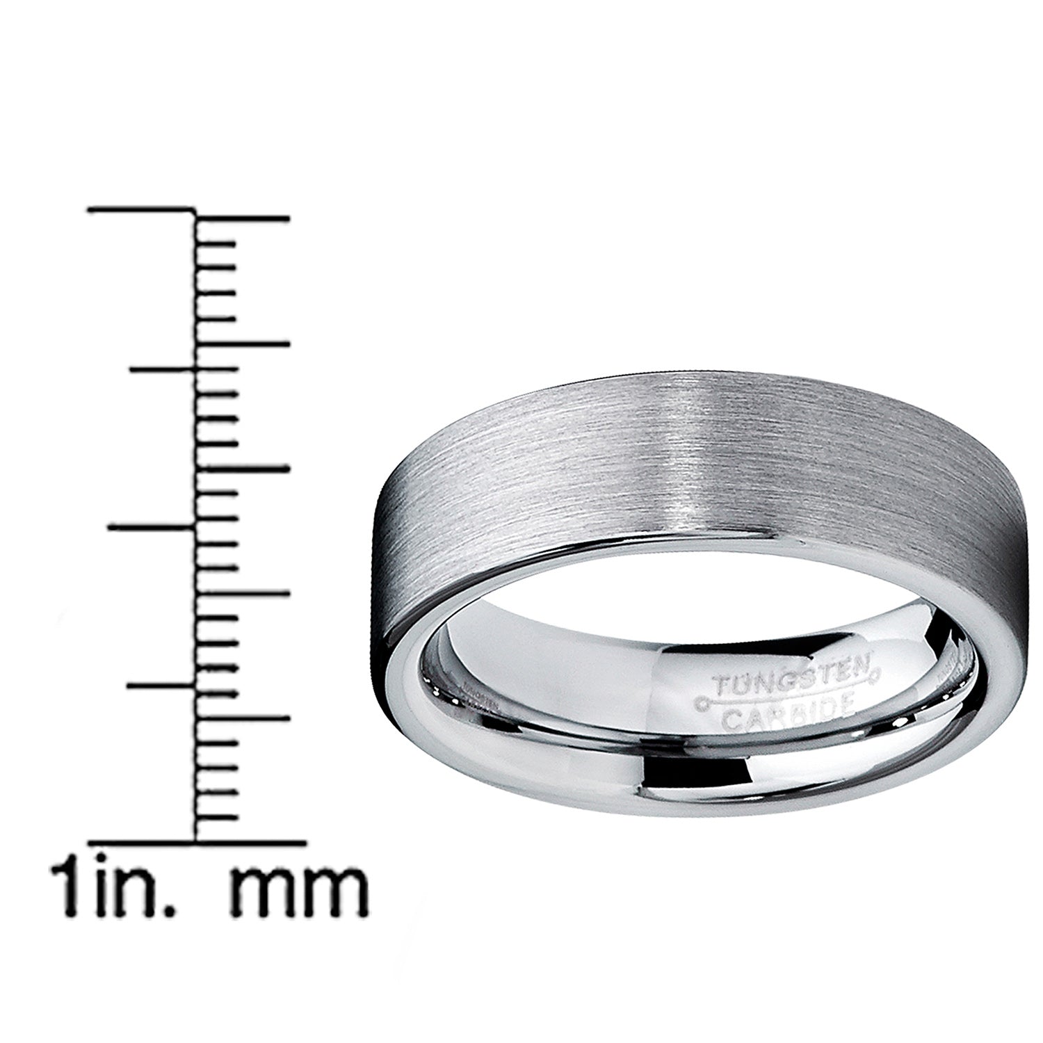 Tungsten Carbide Men's Brushed Wedding Band Ring Comfort Fit 6MM Sizes 5 to 15