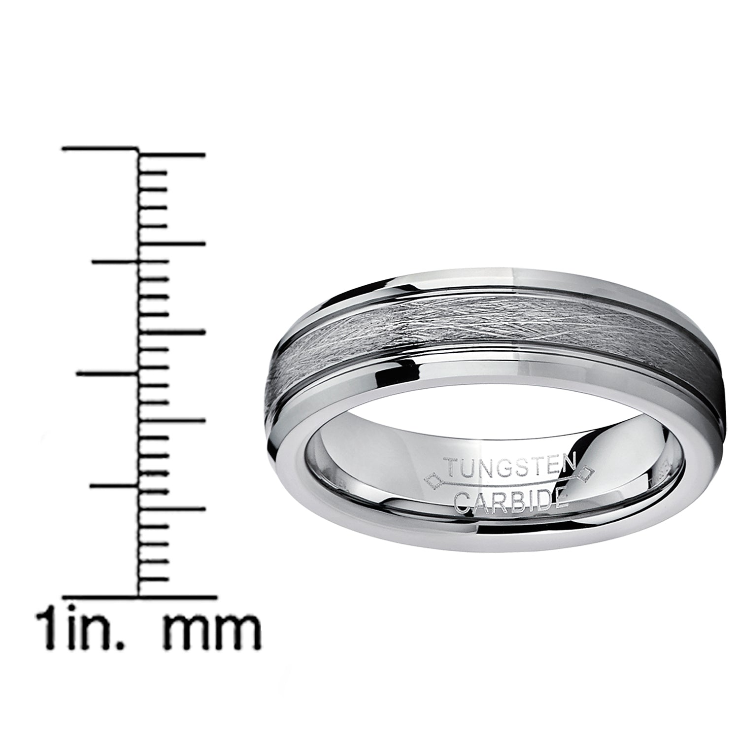 Tungsten Carbide Men's Women's Textured Brushed Center Wedding Band Ring, Comfort Fit 5mm