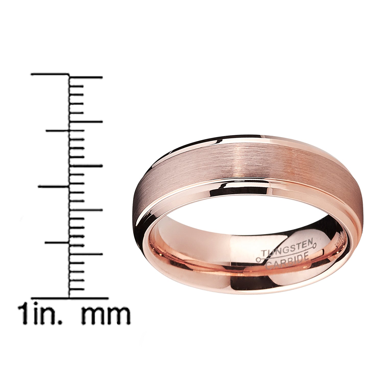 6mm Rose Plated Tungsten Carbide Wedding Band Ring Men's Band comfort fit