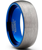 Men's Tungsten Carbide Wedding Band Ring Dome Brushed Comfort-Fit 8MM