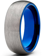 Men's Tungsten Carbide Wedding Band Ring Dome Brushed Comfort-Fit 8MM