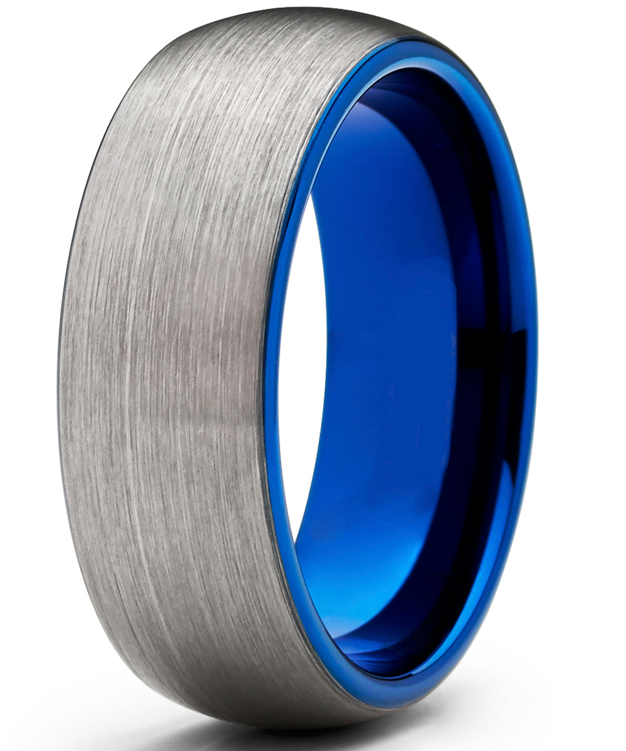 Men's Tungsten Carbide Wedding Band Ring Dome Brushed Comfort-Fit 8MM