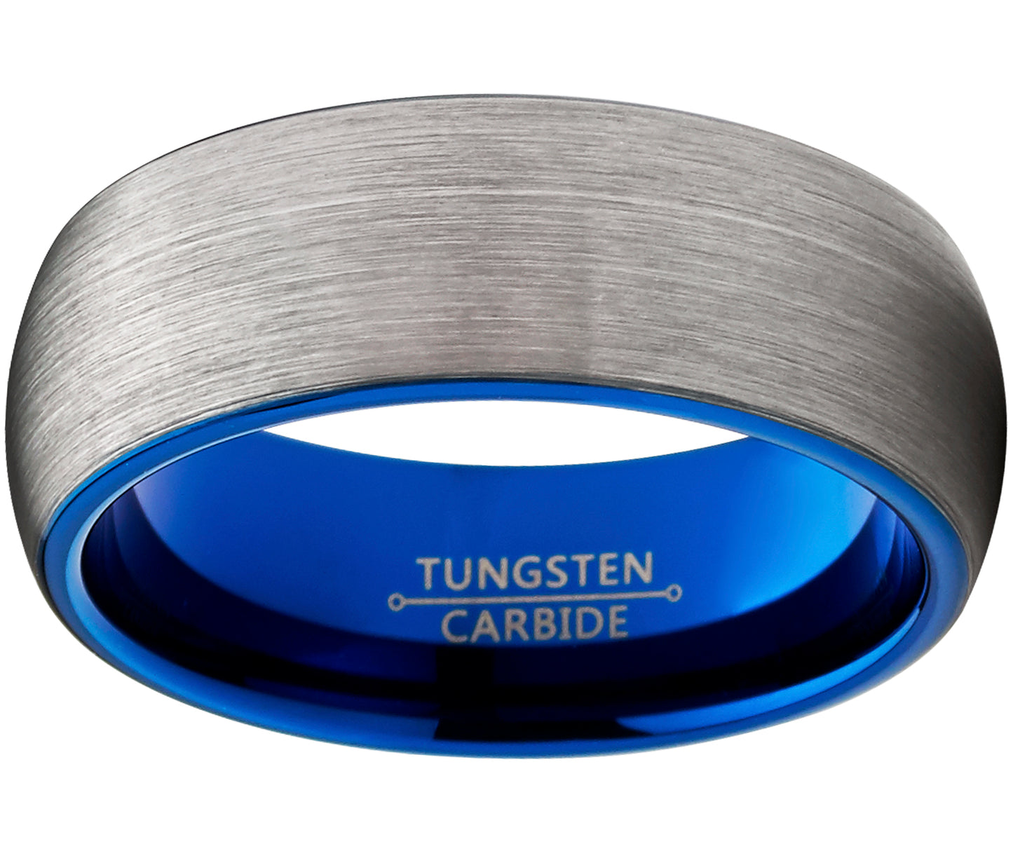 Men's Tungsten Carbide Wedding Band Ring Dome Brushed Comfort-Fit 8MM