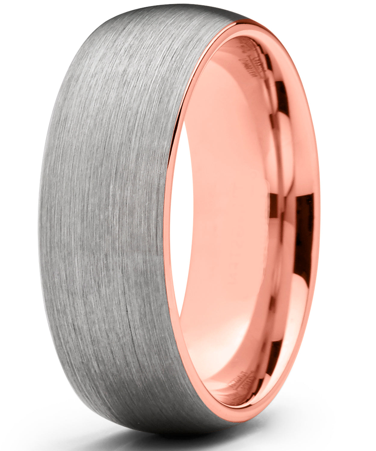 Men's Tungsten Carbide Wedding Band Ring Dome Brushed Comfort-Fit 8MM