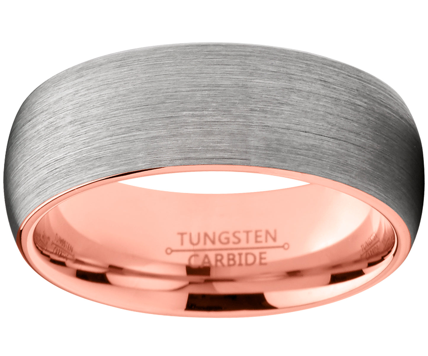 Men's Tungsten Carbide Wedding Band Ring Dome Brushed Comfort-Fit 8MM