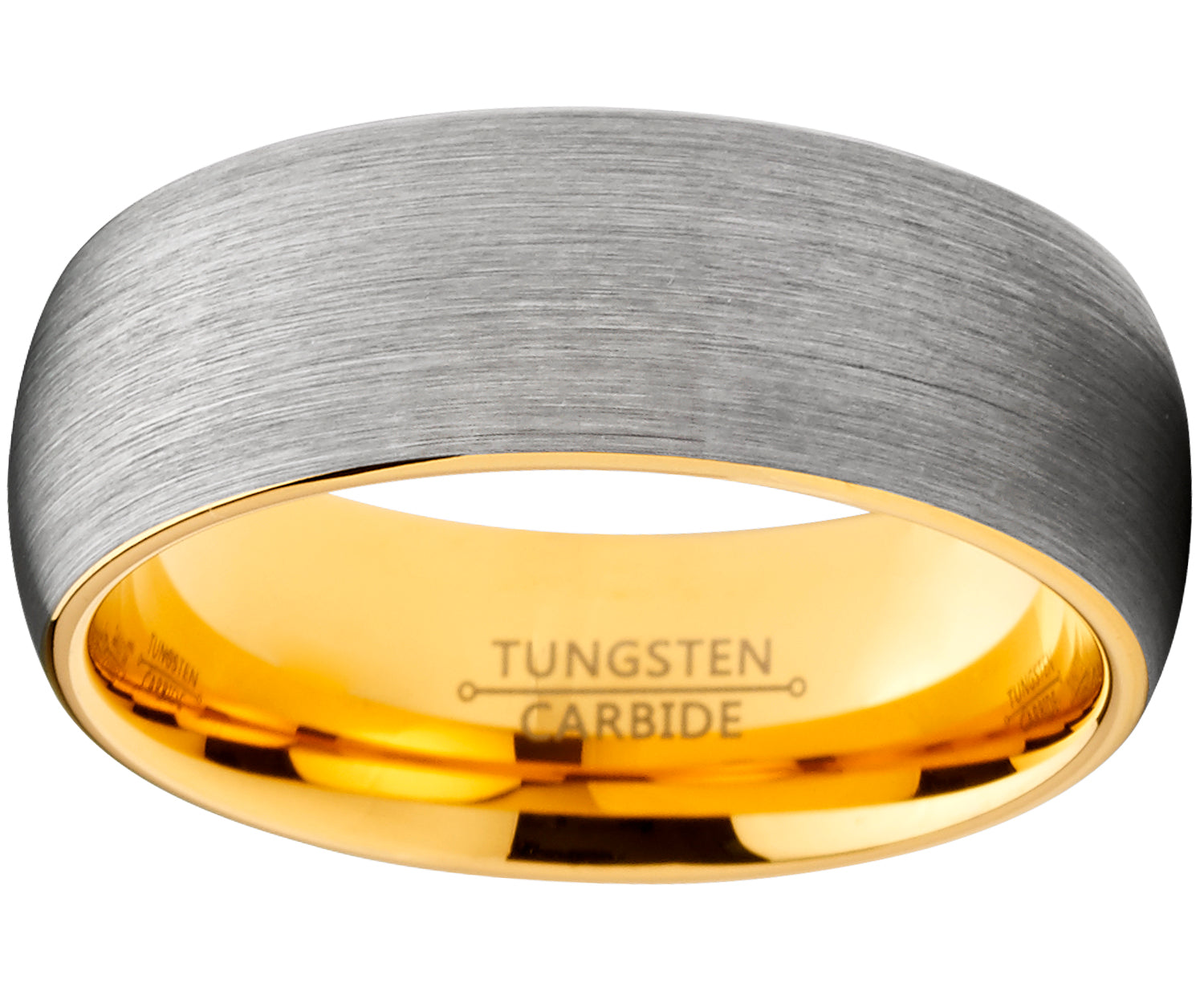 Men's Tungsten Carbide Wedding Band Ring Dome Brushed Comfort-Fit 8MM