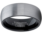 Men's Tungsten Dome Wedding Band Engagement Ring Brushed Comfort-Fit 8MM