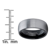 Men's Tungsten Dome Wedding Band Engagement Ring Brushed Comfort-Fit 8MM