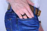 Men's Black Tungsten Carbide Dragon Ring Wedding Band Green Carbon Fiber Comfort Fit 8mm